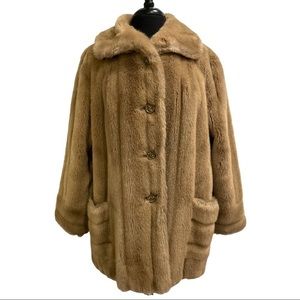 Classic Women's Faux Fur Coat in Camel